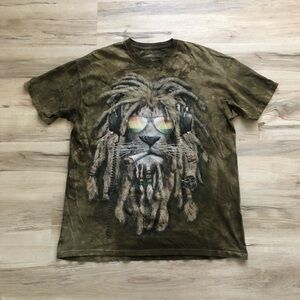 The Mountain SMOKING Rasta Lion Tie-Dye Graphic T-Shirt
